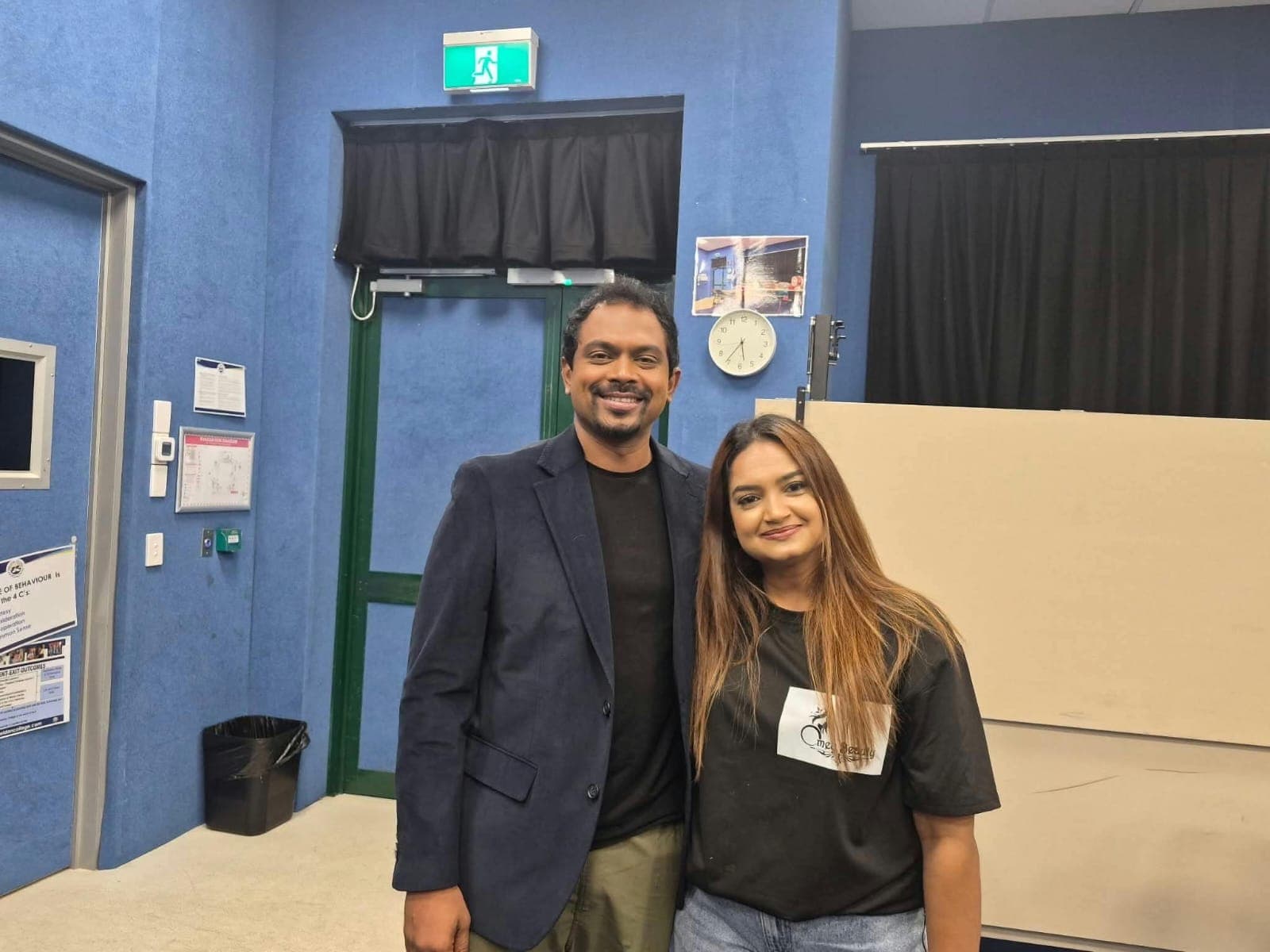 Rajima Uswaththa of Omey Beauty with Sri Lankan music duo Bathiya and Santhush